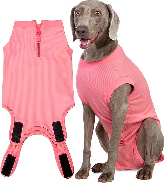 Recovery Suit for Dogs,Dog Cone Alternative Zipper Surgery Suit Female Spay,Soft Dog Surgery Suit for Anti Licking,Breathable Surgical Suit for Dogs Female Spay