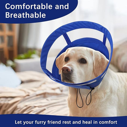 ASENKU Dog Cone Collar, Soft Adjustable Cone for Dogs to Stop Licking, Lightweight Recovery Dog Cone After Surgery, Pet E-Collar for Small, Medium & Large Dogs,(Blue L)