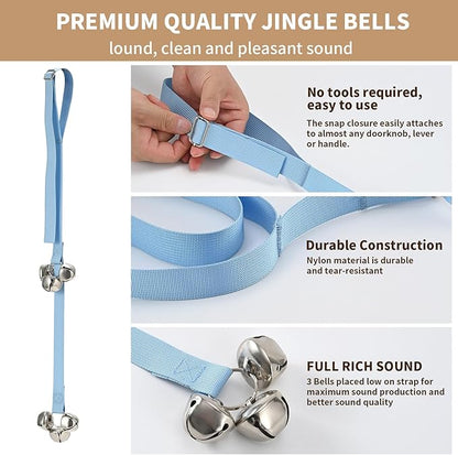 Luckyiren Dog Door Bell for Potty Training/to Go Outside, Hanging Puppy Bells for Puppies Doggy Doggie Poochie Pooch Pet Cat, Length and Height Randomly Adjustable