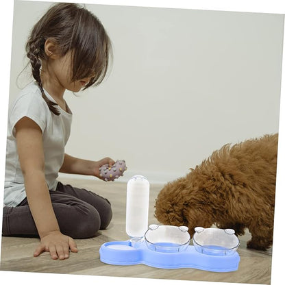 UKCOCO Multi Use Pet Feeder with Fall Design Transparent Detachable Water Dispenser for Cats and Dogs Practical Indoor Pet Supply