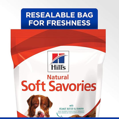 Hill's Natural Soft Savories Dog Treats, Peanut Butter & Banana, 8 oz. Bag