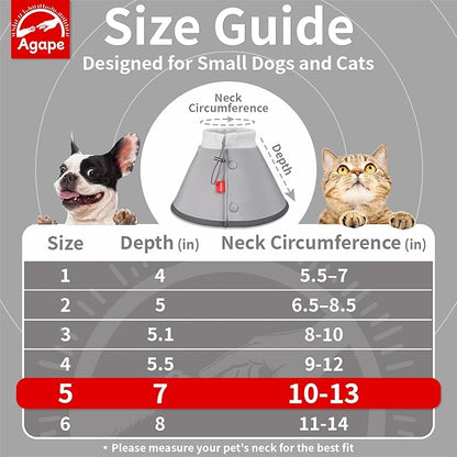 Agape Soft Dog Cone for Small Dogs & Cats, Comfy Dogs Recovery Collar After Surgery, Adjustable E Collar Alternative to Stop Licking, Protective Elizabethan Collars for Pup, Comfortable Dog Cones