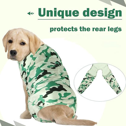 ROZKITCH Dog Sleeve to Prevent Licking Back Leg Rear Legs, Pet Wound Elbow Protector, Dog Recovery Suit Cone Collar Alternative for Sprain ACL CCL Arthritis Joint Care Camouflage 2XL