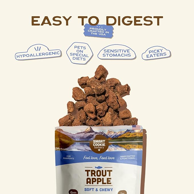 Smart Cookie All Natural Soft Dog Treats - 4 Flavor Variety Pack (5oz Each) - Healthy Dog Treats for Dogs & Puppies with Allergies, Sensitive Stomachs - Chewy, Grain Free, Made in USA
