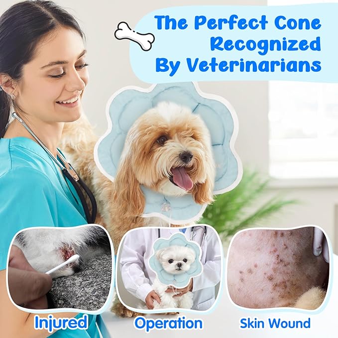 Soft Small Dog Cone Collar Alternative for Small Dogs(Adult Yorkshire Adult Chihuahua Pomeranian), Comfortable Dog Neck Recovery Cone, Adjustable Head Pillow Cone After Surgery to Stop Licking