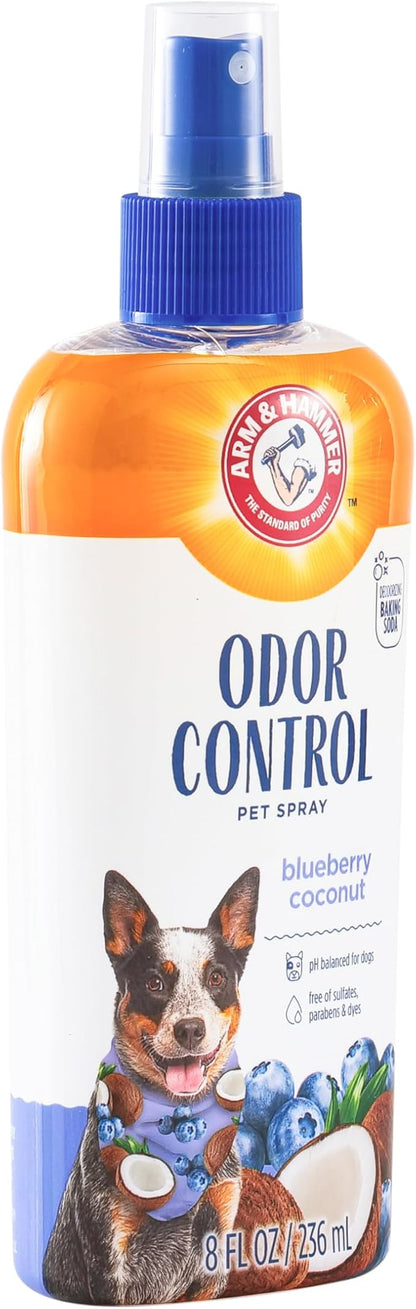 Arm & Hammer for Pets Odor Control Spray for Dogs, Blueberry Coconut, Odor Eliminating Dog Spray, Dog Deodorizer, 8 Fl Oz (Pack of 2)