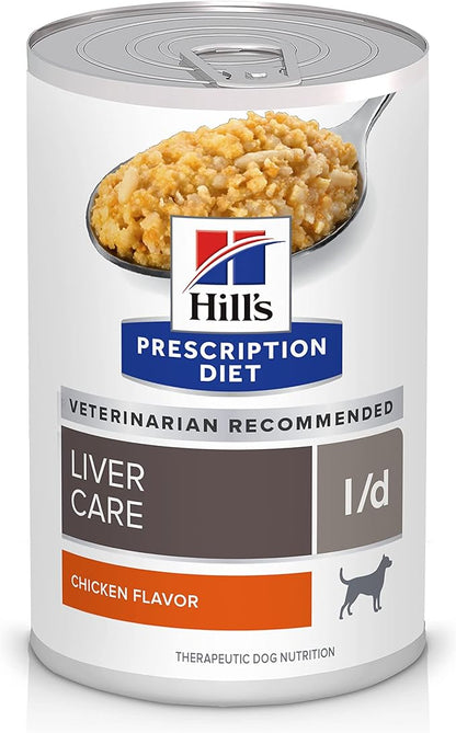 Hill's Prescription Diet l/d Liver Care Wet Dog Food, Chicken, 13 oz. Cans, 12-Pack