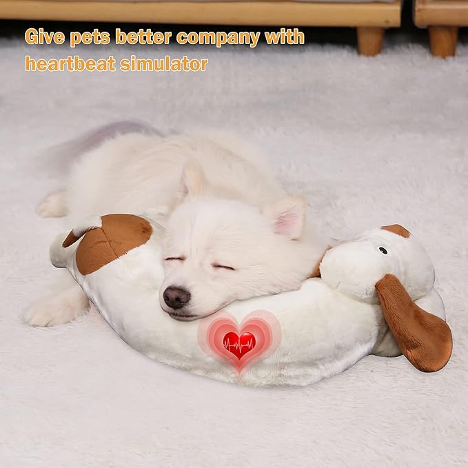 WEOK Heartbeat Dog Toy for Puppy- Helps for Dog Anxiety Relief and Calming Aid, Stuffed Animal Anxiety Calming Behavioral Aid Puppy Heartbeat Toy Sleep aid for Dogs Cats Pets