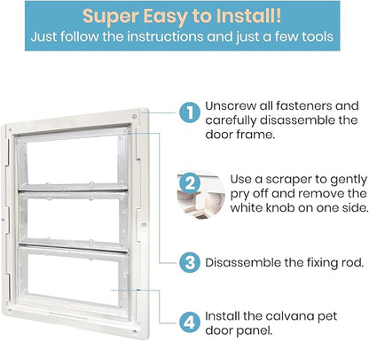Calvana 3-Panel Airseal Pet Door Replacement Flap, Compatible with Ideal Pet Products 10.25"x15.75" Extra Large Dog Door, Easy Installation