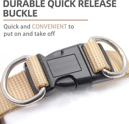 PUPTECK Soft Mesh Dog Harness Small Sized and Leash Set Step-in Plaid Puppy Padded No Pull Vest Harness for XS Dogs Cats Outdoor Walking, Beige M, Chest 15"-16"