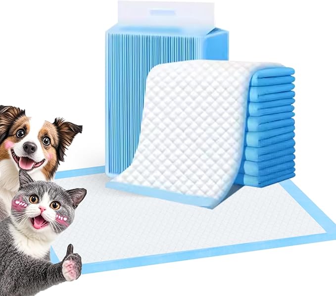 FluffyDream Super Absorbent Waterproof Dog and Puppy Pet Training Pad, Housebreaking Pet Pad,Blue (23.6"X23.6"(40 Pcs)+22"x22"(50 Pcs))