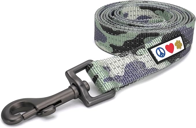 Pawtitas Camo Grey Dog Leash 6 ft XS/S Reflective Durable Lightweight Dog Lead for Small Dogs and Puppies