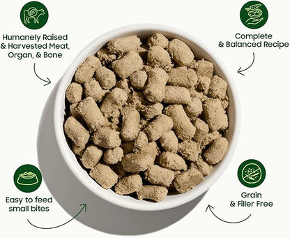 smallbatch Freeze Dried Dog Food – Lamb Recipe, Small Bites, Grain Free, Organic Produce – Grass Fed Lamb Hearts & Organs – High Protein Meal – Complete & Balanced Nutrition – 19 oz, Made in USA
