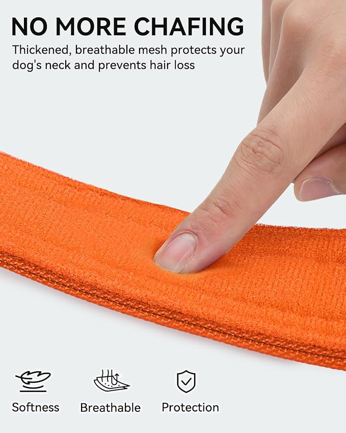 Joytale Tactical Dog Collar with Handle and Metal Buckle, Heavy Duty Padded Military Collar with 2 Patches for Training, Adjustable for XLarge Dogs, Orange, XL