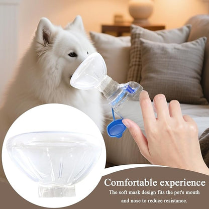 Pet Masque for Dogs Cats - Veterinary Inhalation | Adjustable Soft Transparent Chamber with Tube Connector, Animal Respiratory Health Care Tool 6.89x2.76x2.76 in