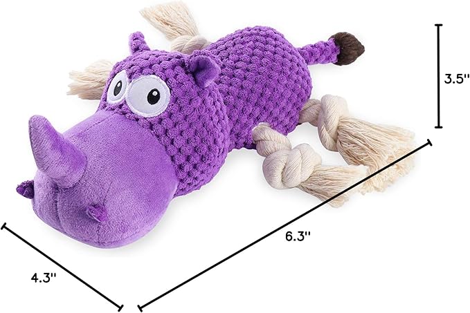 Dog Toys to Keep Them Busy Dog Toys for Small Medium Large Dogs Plush Animal Interactive Puppy Toys Cute Squeaky Elephant Dog Toy with Crinkle Paper (Purple)
