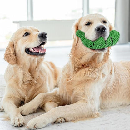 BABORUI Pickle Squeaky Dog Toy for Aggressive Chewers, Funny Plush Toy for Small/Medium/Large Dogs, Exercise and Accompany, GREEN