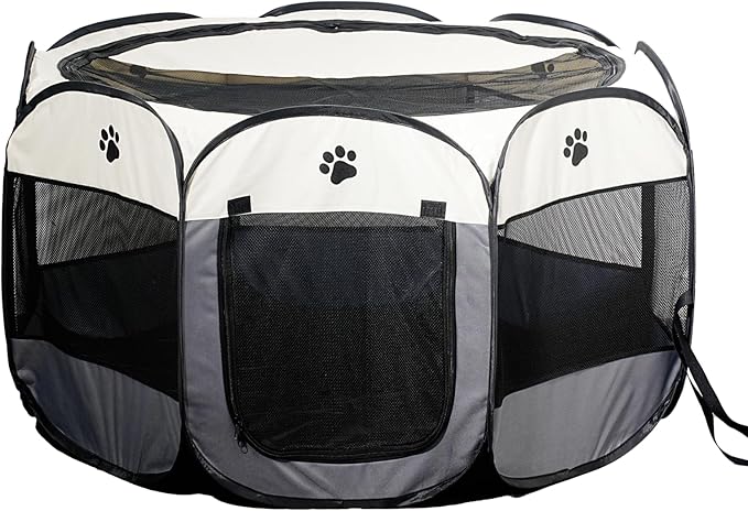 SENCONE Portable Pet Playpen, Dog Playpen Foldable Pet Exercise Pen Tents Cat House Playground for Puppy Kitten Indoor Outdoor Travel Camping Use