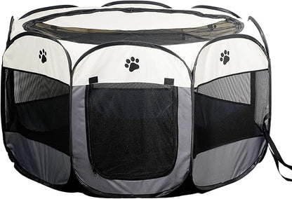 SENCONE Portable Pet Playpen, Dog Playpen Foldable Pet Exercise Pen Tents Cat House Playground for Puppy Kitten Indoor Outdoor Travel Camping Use