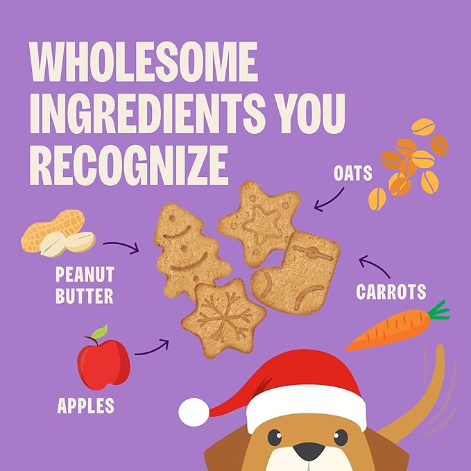 Wellness Old Mother Hubbard Winter Fun P-Nuttier Dog Biscuits, Natural, Seasonal Holiday Treat, Peanut Butter Flavor, 16 oz Bag