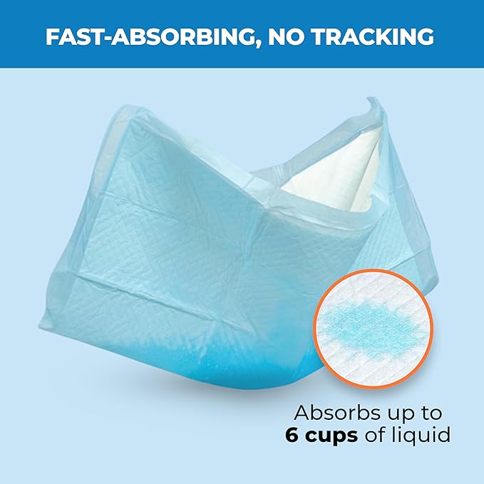 Best Pet Supplies Puppy Pads (22.5 x 22 Inches) - Disposable, Dog Training Potty, Super Absorbent Baby Blue Puppy Pee Pads for Dogs (300 Count)