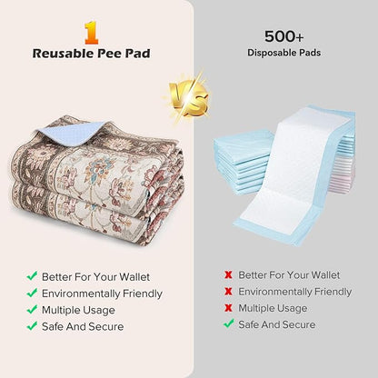 INVENHO 2PACK Washable Pee Pads for Dogs, Reusable Dog Pads Upgrade Non-Slip Dog Pee Pads Heavy Absorbency Puppy Pee Pads Quick Dry Whelping Pads/Waterproof Puppy Training Pad