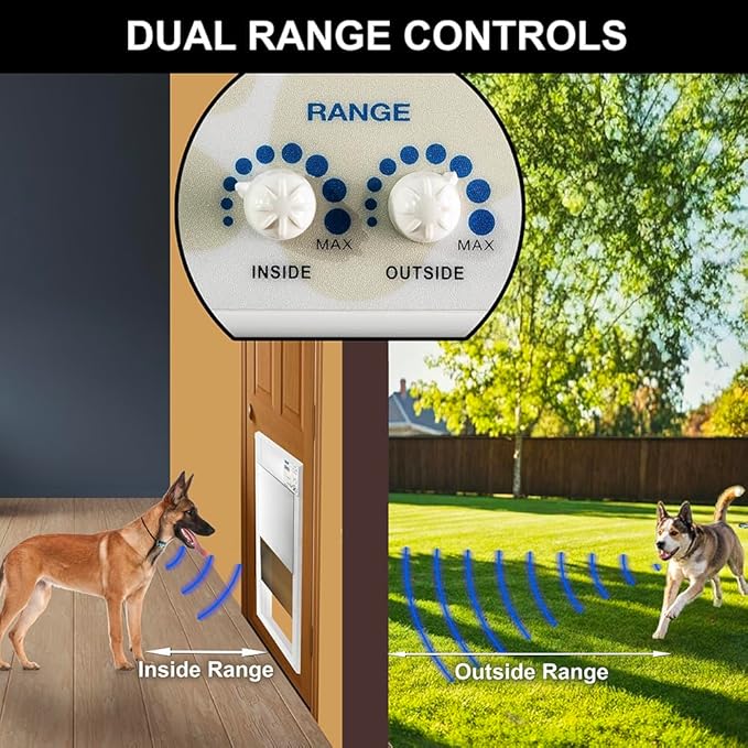 Power Pet Automatic Electronic Pet Door by High Tech Pet - Pet Operated Dog Door, High Security, Air Tight, for Medium-Sized Dogs (10" x 12" Pet Opening), Wall Mount, Easy Install - PX-1W
