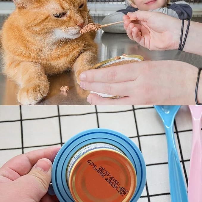 Jowxsx 2 Pcs Multicolored Pet Food Can Cover Silicone Can Lids for Dog and Cat Food Universal Size Feeding and Watering Supplies