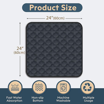 FunFurry Washable Pee Pads for Dogs - 2 Pack Reusable Pee Pads，Waterproof Puppy Pads，Pet Training Pads，Super Absorbent with Dog Paw Shape Non-Slip Backing (Dark Grey, 24" X 24" - 2 Pack)