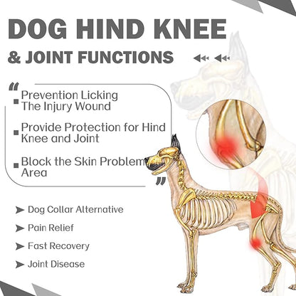 ROZKITCH Dog ACL Surgery Recovery for Rear Right Left Leg, Pet Prevent Licking Wound Elbow Protector, Male Female Dog Recovery Suit Rear Legs for Sprain ACL CCL Arthritis Joint Care Grey L