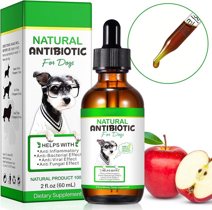 Natural Antibiotics for Dogs, Pet Supplements, 2 Fl Oz / 1 Pack Dogs Multivitamin, Dog Antibiotic, Supports Dog Allergy Itch Relief, Bacon Flavor