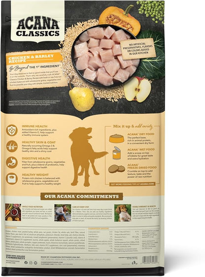 ACANA Classics Dry Dog Food Chicken and Barley Recipe 22.5lb Bag