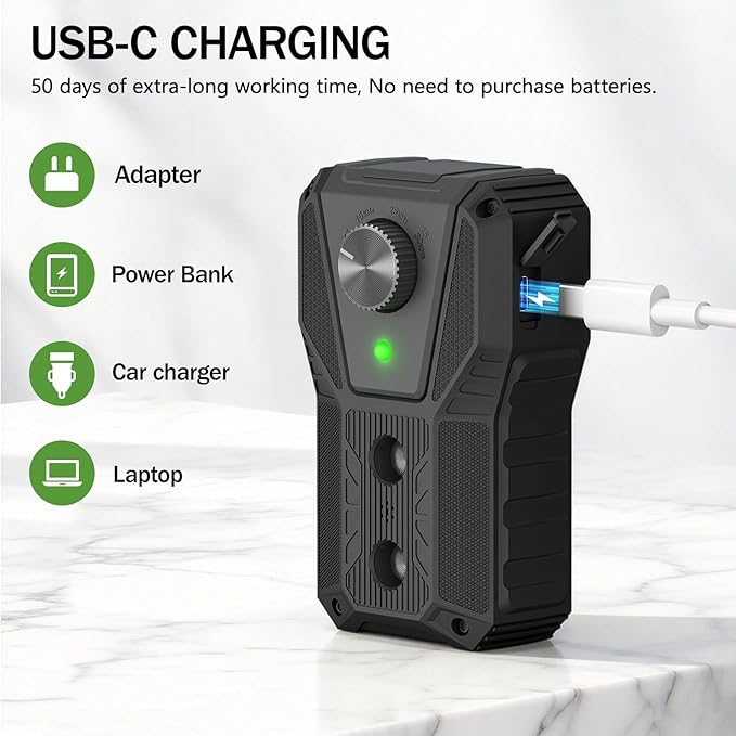 QHZ Solar-Powered Ultrasonic Bark Deterrent Device Solar and USB Charging Three-Mode Ultrasonic Bark Control Unit Suitable for Home/Garden/Farm Waterproof Outdoor Dog Bark Control Device