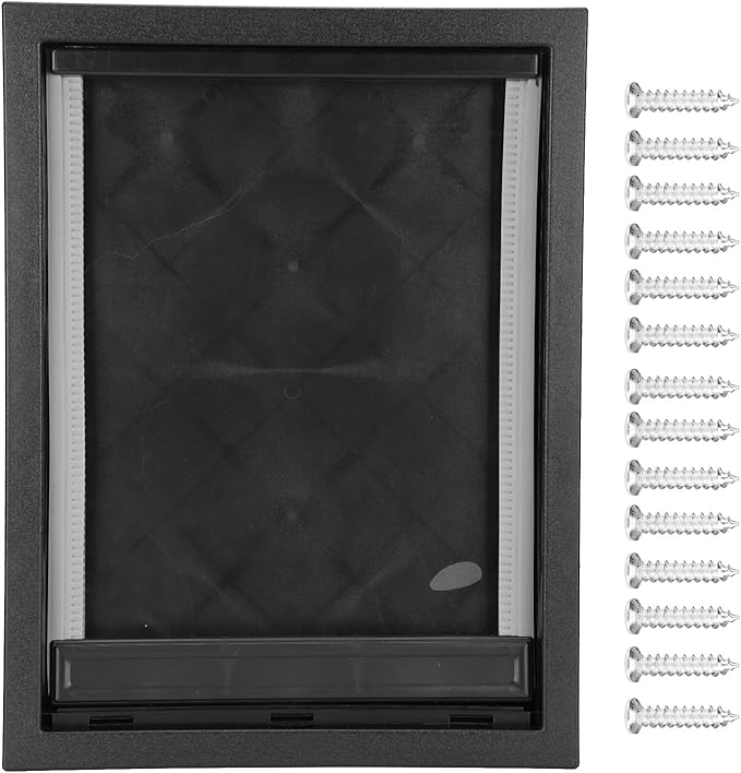 GLOGLOW Large Dog Door, Plastic with Removable Flap for Easy Installation, Weatherproof Pet Gate with Strong Magnetic Closure for Dogs and Cats, 19.7x15in for Home Use (Black)