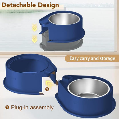 Newget Stainless Steel Dog Bowl Set, 304 Metal Dual Food & Water Bowls for Dogs & Cats, Large Capacity Pet Feeder, Anti-Skid Dog Dish for Small/Medium/Large Pets