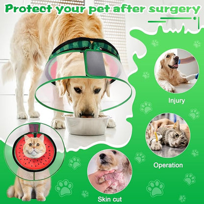 CNEO Inflatable Dog Cone Collar with Detachable Enhanced Anti-Licking Shield, Soft Neck Donut Collar for Dogs After Surgery, Adjustable Dog Cone Alternative for Large Medium Small Dogs & Cats