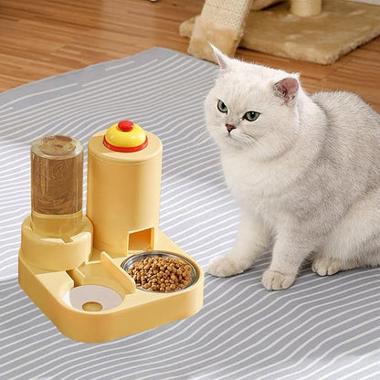 Feeding Bowl Set - Dog Water Dispenser, Detachable Food Bowl with Bell with Sturdy Construction, Animal Accessory Featuring Convenient Design, Wet and Dry Feeding Solution for Small Medium Pets