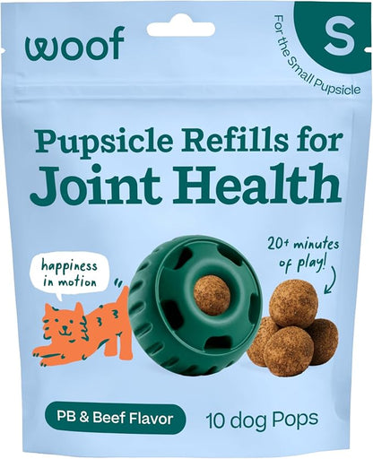 WOOF Hip & Joint Pupsicle Refill Pops - Dog Supplement for the Pupsicle Toy to Support Joint Health, Recovery, and Mobility - Small Pops