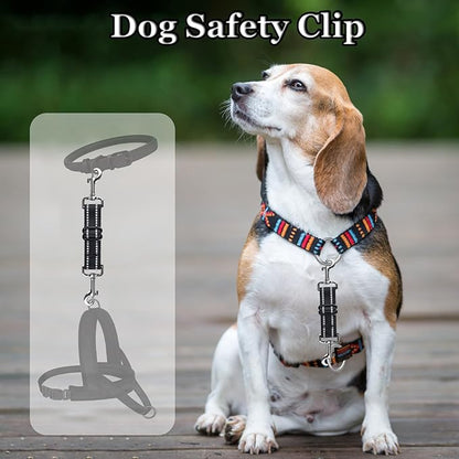 Dog Safety Clip,Prong Collar Safety Clip,Dog CollarClip Adjustable Reflective Nylon Puppy Collar Backup Collar Pet Collar Harness Connector Backup Clasp (Dark Blue)