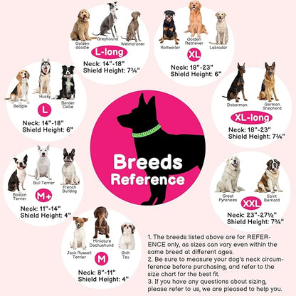 BARKLESS Dog Donut Collar, 2-in-1 Inflatable Dog Collars for After Surgery to Stop Licking Wounds, Patented Protective Donut Cone with High Shield for Large Pets (Hot Pink, XL-Long)