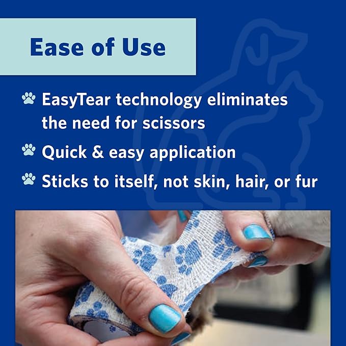 OVIK Health PetFlex No Chew – Flexible Self-Adhering Elastic Bandage for Wound Care – First Aid Wrap for Small Animals Like Dogs, Cats, and Other Pets - 2 inch, 2 Rolls
