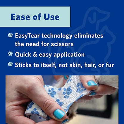 OVIK Health PetFlex Paw Pack – Flexible Self-Adhering Elastic Bandage for Wound Care – First Aid Wrap for Small Animals Like Dogs, Cats, and Other Pets - 2 inch, 36 Rolls