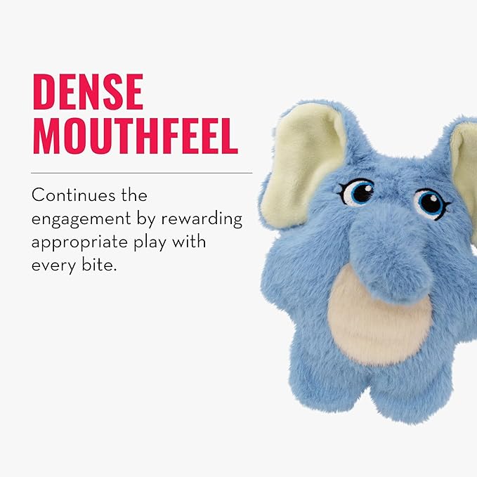 KONG Snuzzles Dog Toy, Plush Squeaker, Crinkle Sounds, Soft Durable Indoor Play (Elephant, Small)