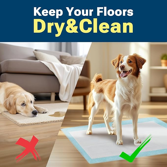 Clean Spaces 100 Count Super Absorbency Puppy Pads 22"x 22", Leakproof Quick Drying Dog Training Pee Pads, Puppy Pee Pads, Disposable Underpads Changing Pads for Baby, Puppy and Adults