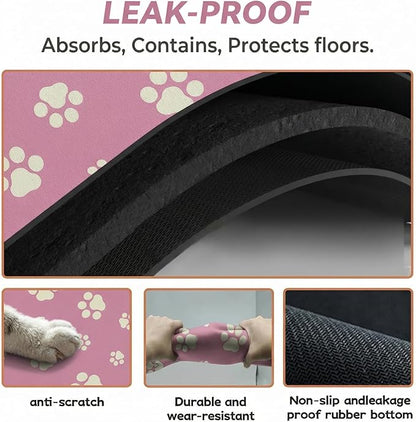 Pet Feeding Mat Dog Cat Food Mat Absorbent No Stains Quick Dry Rubber Bottom Anti-Slip Water Bowl Mats Easy to Clean for Indoor Pet Placemats Water Dispenser Mat