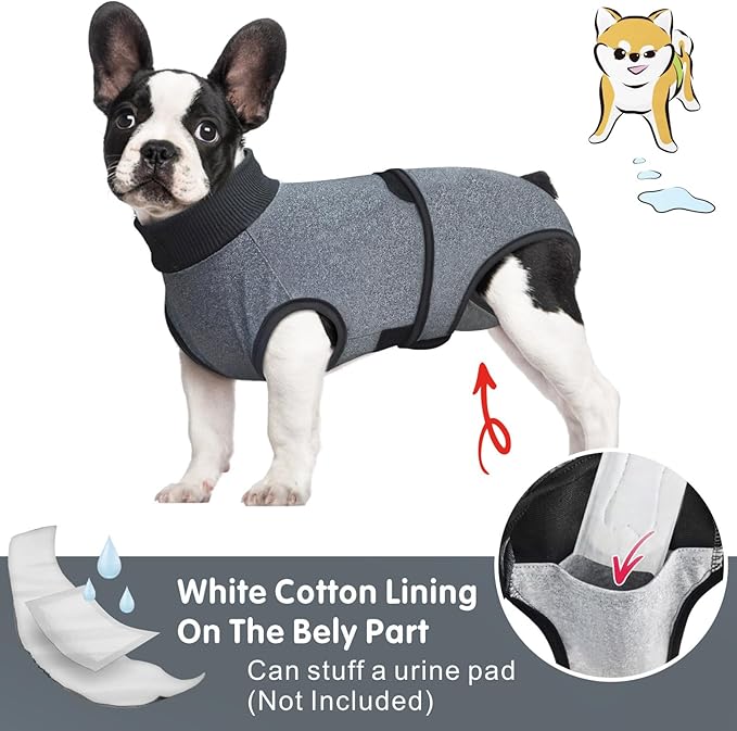 Idepet Dog Recovery Suit for Dogs After Surgery,Onesie Dogs Surgery Suit Female Male Soft Breathable Pet Bodysuit E-Collar & Cone Alternative Surgical Spay Suit Abdominal Anti Licking Wounds (XS)