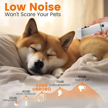 ubrobo Dog Grooming Vacuum, Dog Grooming Kit with Pet Clippers, 12,000Pa Pet Hair Grooming Vacuum for Dogs, Vacuum Brush for Shedding Grooming, Low Noise Home Cleaning Tool in 1, PG10 Black