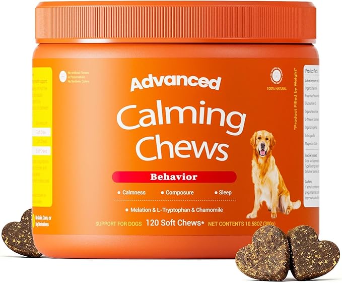 Calming Chews for Dogs - for Everyday Stress, Relaxation, Composure, and Separation Turkey 120 Count