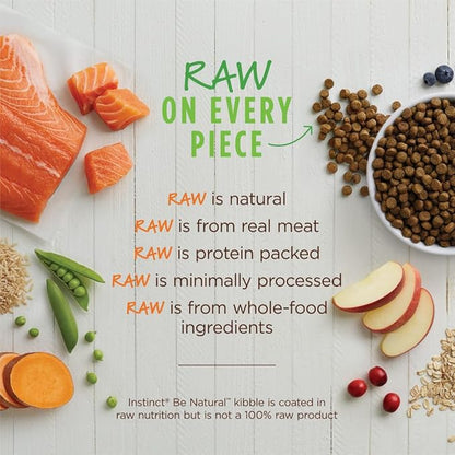 Instinct Be Natural, Natural Dry Dog Food, Raw Coated Kibble - Real Salmon & Brown Rice, 24 lb. Bag