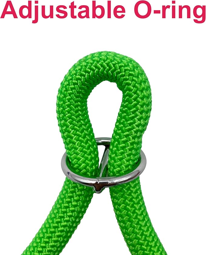 Braided Round Martingale Dog Collar, Training Collar with Slidable Stop Ring - Ideal for Large Dogs (XL(1/2") - 26" Long, Light Green)